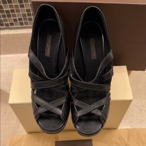 Louis Vuitton Black Strappy Heels 7.5